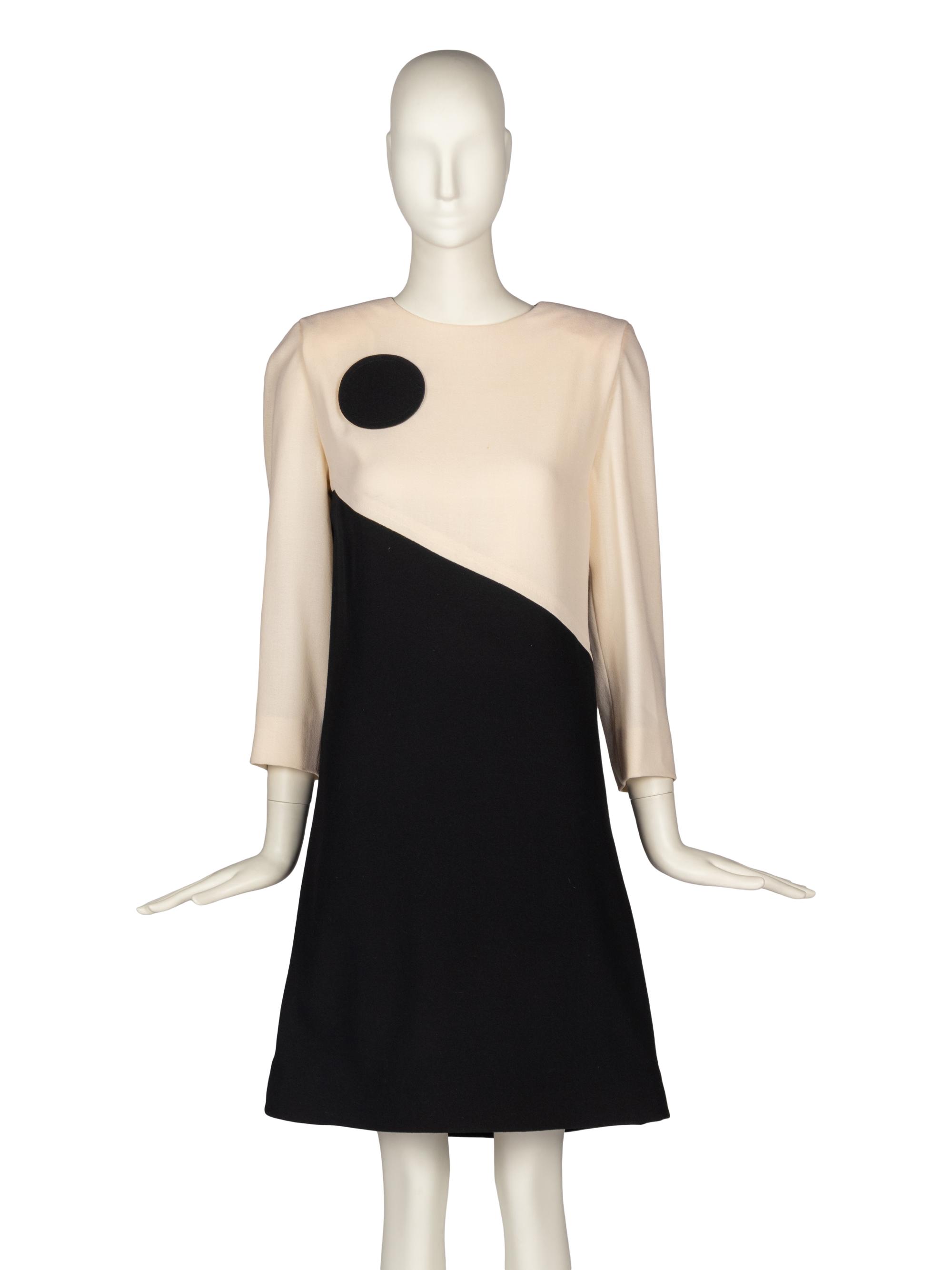 Pierre Cardin Haute Couture Color-Blocked Dress