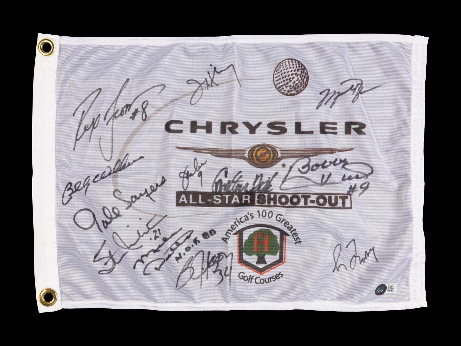 A 2004 Chrysler All-Star Golf Shootout Signed Autograph Golf Flag Including Michael Jordan (Beckett Authentication Services Letter)