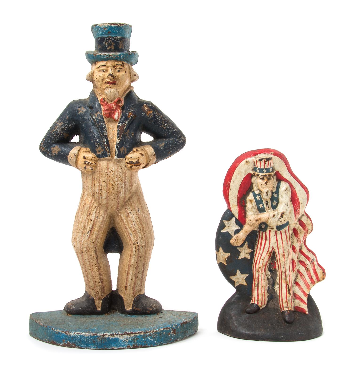 Two Victorian Cast Iron Doorstops Height of tallest