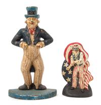 Two Victorian Cast Iron Doorstops Height of tallest