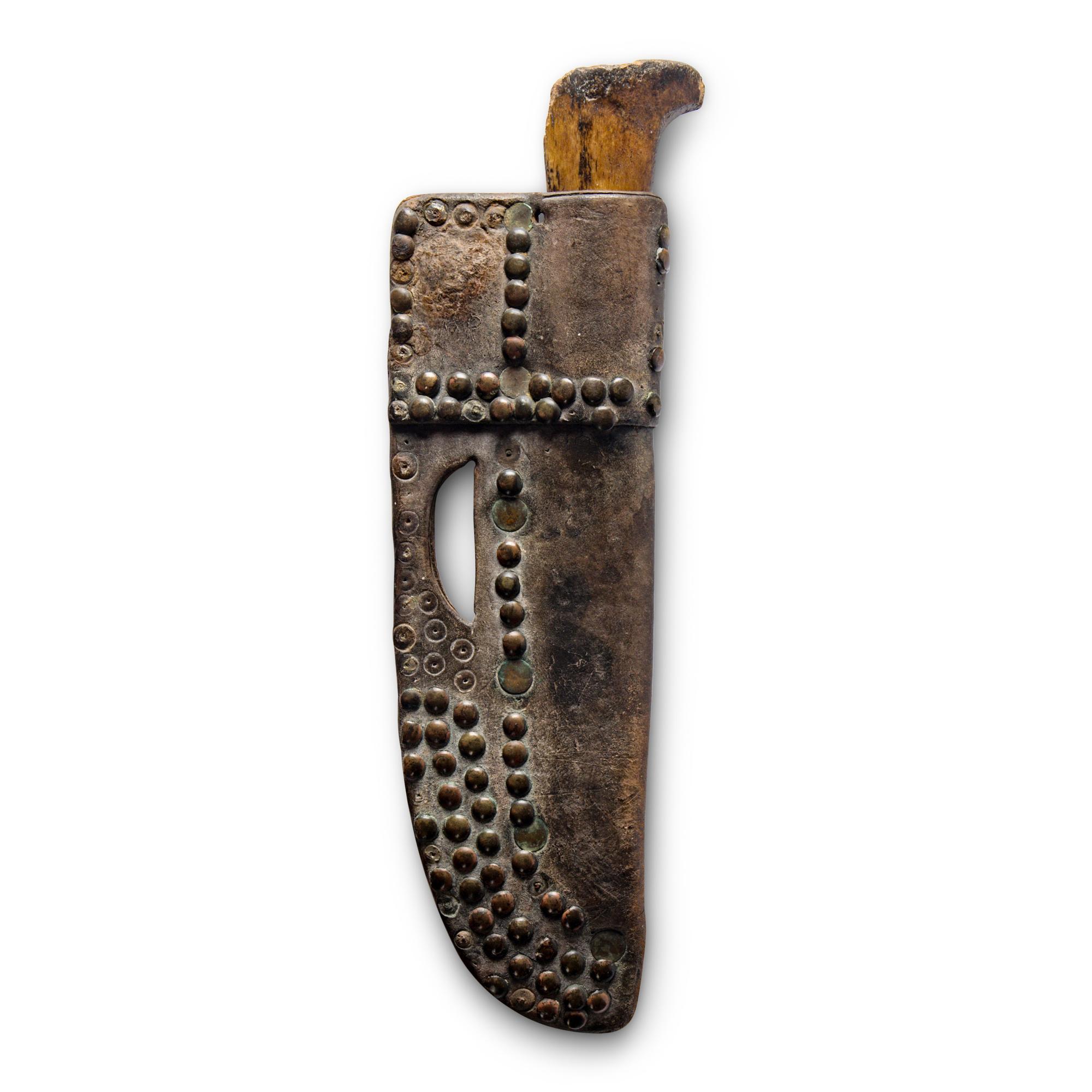 Blackfeet Tacked Knife Sheath, and Knife
