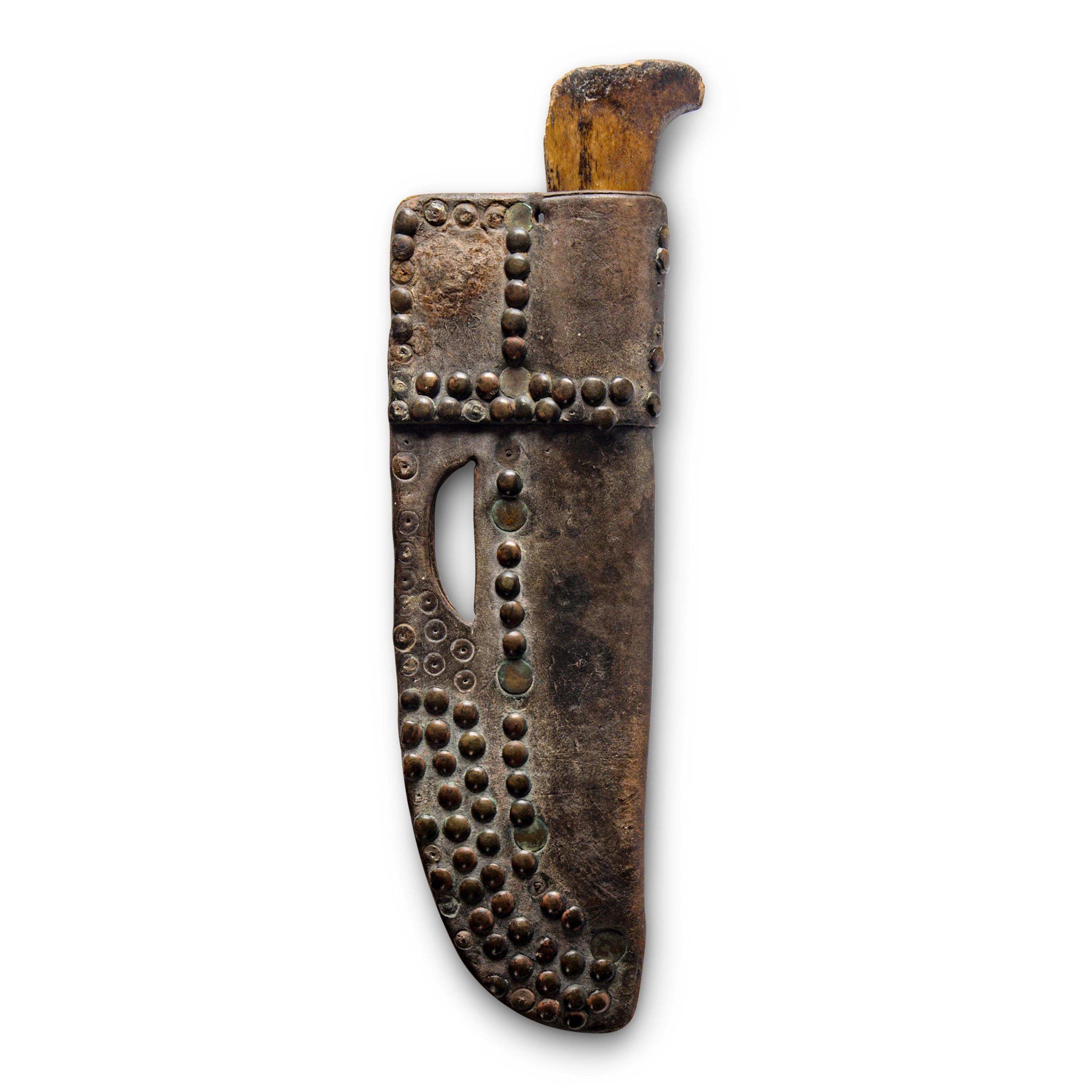 Blackfeet Tacked Knife Sheath, and Knife