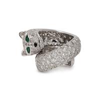 WHITE GOLD AND DIAMOND BYPASS PANTHER RING