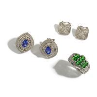COLLECTION OF WHITE GOLD AND MULTIGEM JEWELRY
