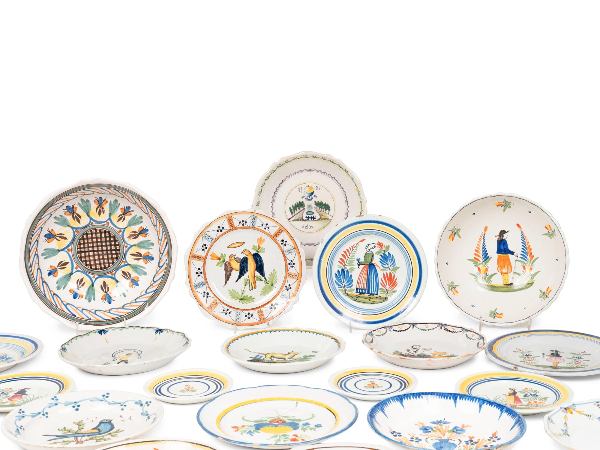 A Large Collection of Henriot Quimper Faience Pottery