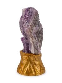 A Carved Amethyst Figure of an Owl