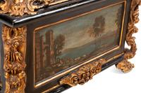 An Italian Baroque Style Painted and Parcel Gilt Table Casket