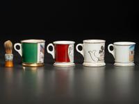 Four Porcelain Occupational Shaving Mugs