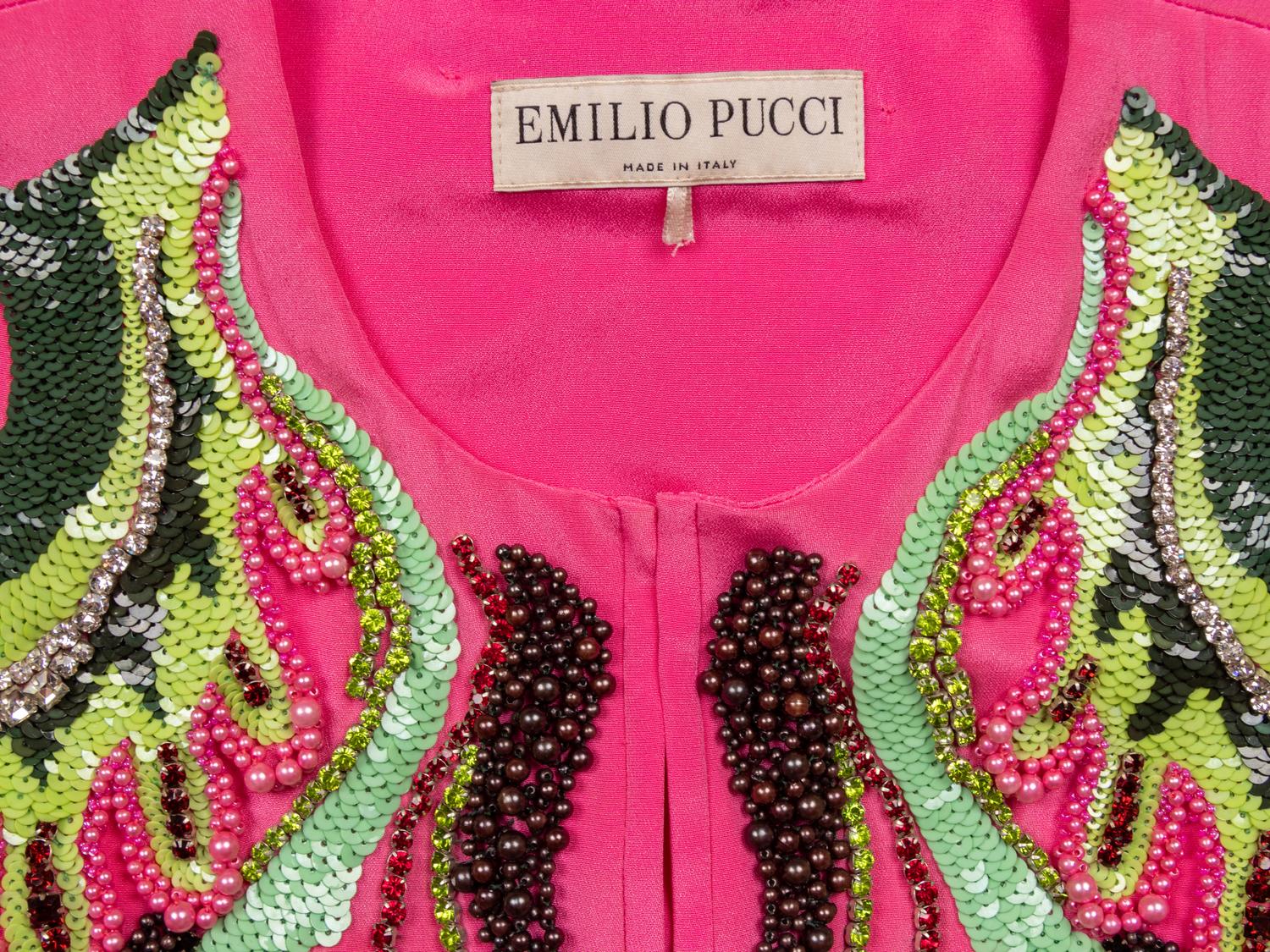 EMILIO PUCCI, PINK HEAVILY EMBELLISHED KAFTAN