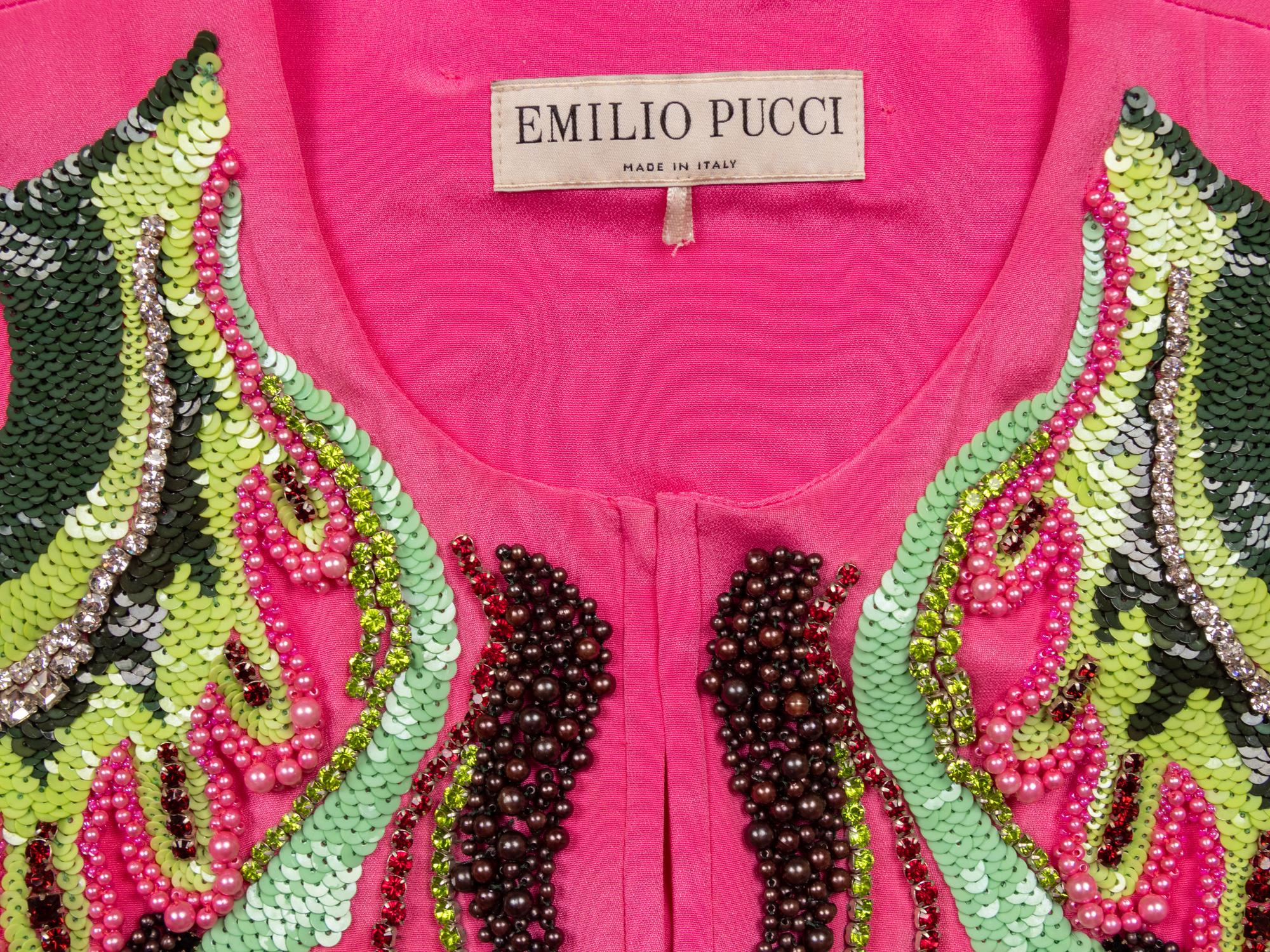 EMILIO PUCCI, PINK HEAVILY EMBELLISHED KAFTAN