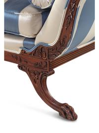 A Regency Style Scalamandré Satin Upholstered Sofa
