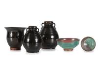 Five Jugtown Pottery Vessels