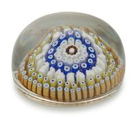 A Concentric Millefiori Rabbit Cane Glass Paperweight
