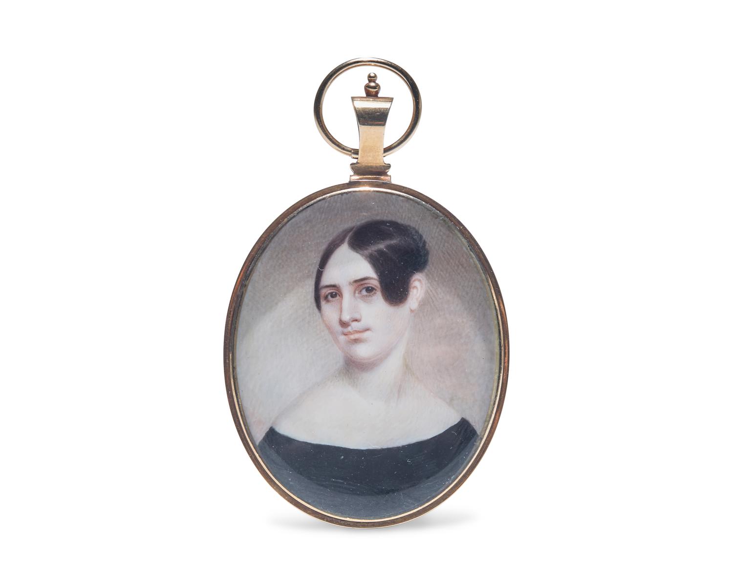 Circle of Thomas Sully (1783-1872), A Portrait Miniature of Miss Alice Meriwether
