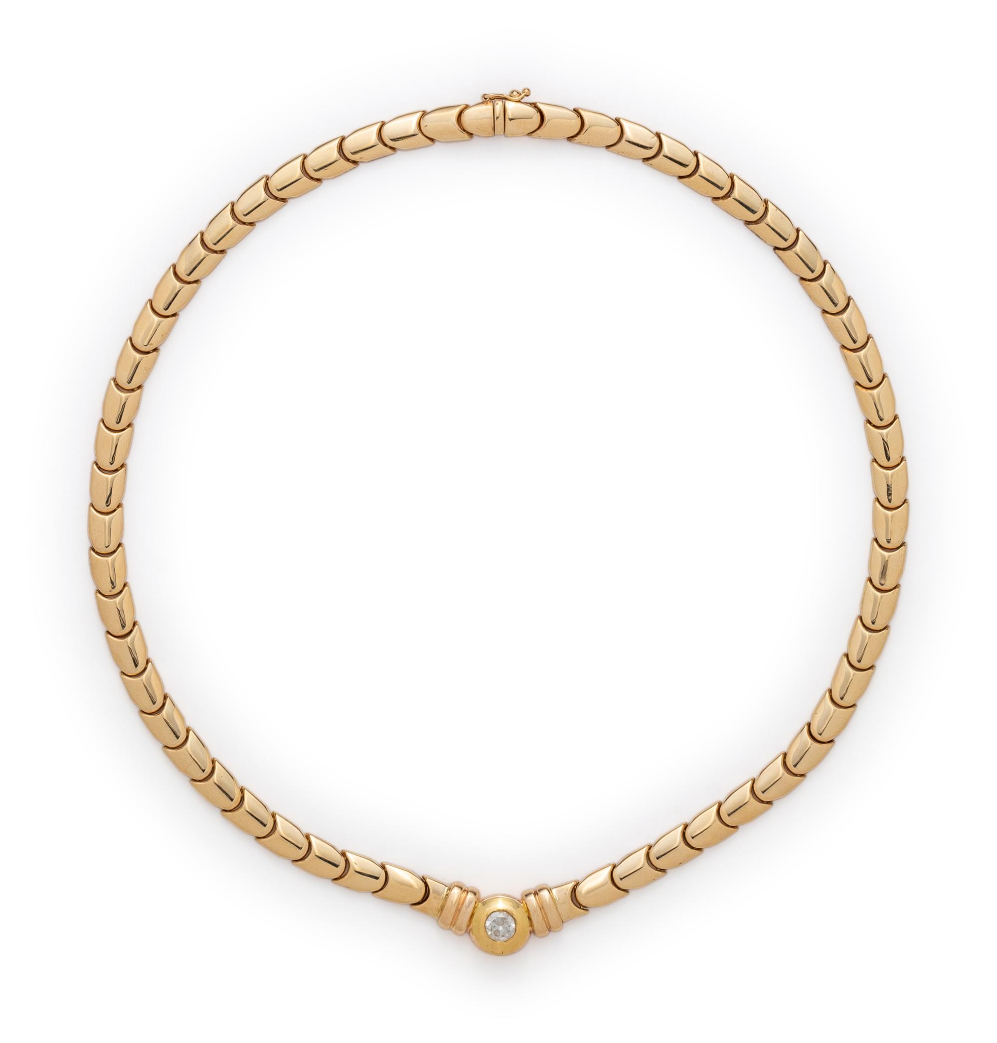YELLOW GOLD AND DIAMOND NECKLACE