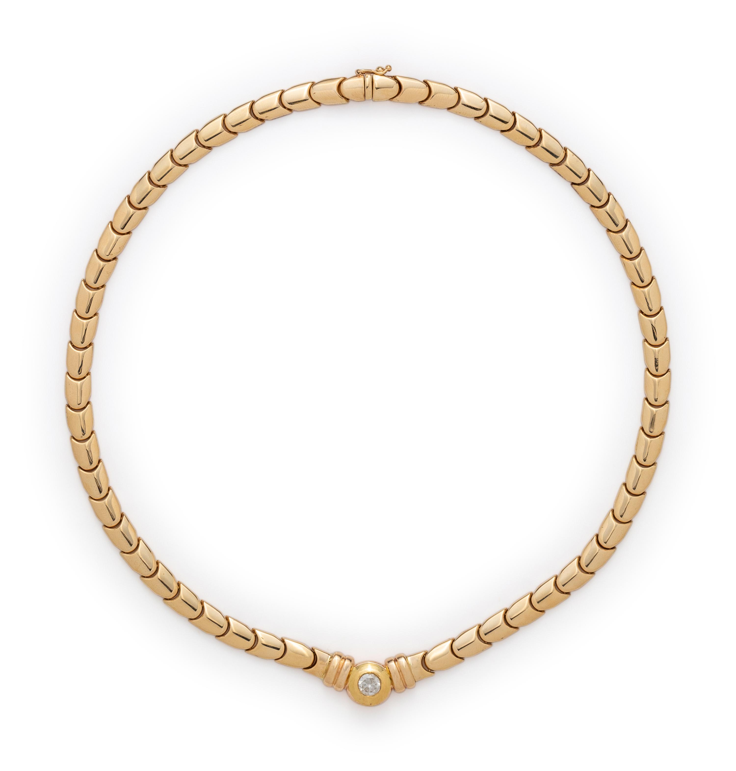 YELLOW GOLD AND DIAMOND NECKLACE