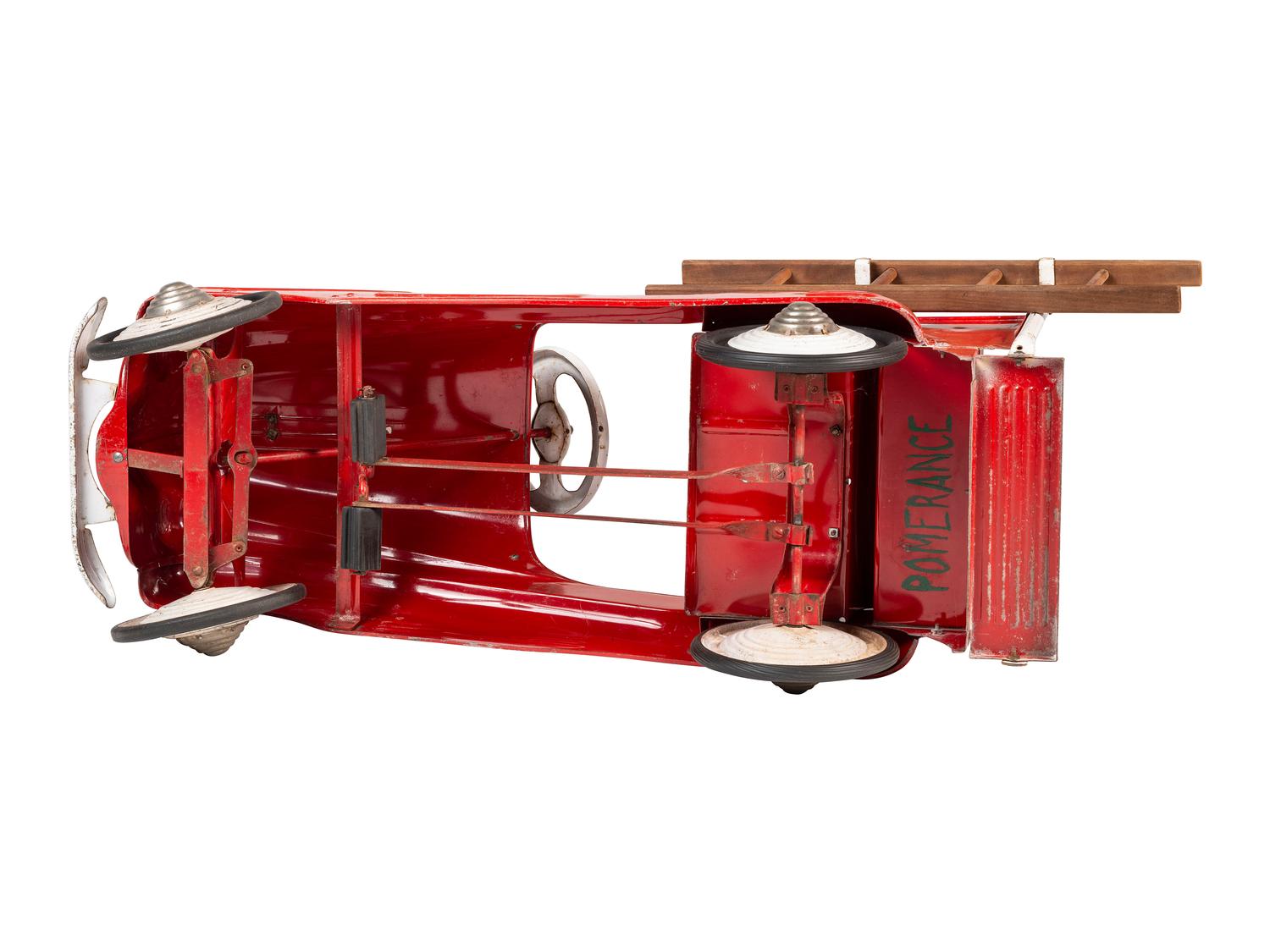 A 'City Fire Department' Pressed Steel Fire Truck Pedal Car