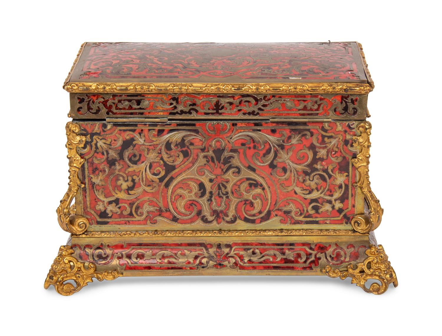 A Napoleon III Gilt Bronze Mounted Boulle Marquetry Jewelry Casket