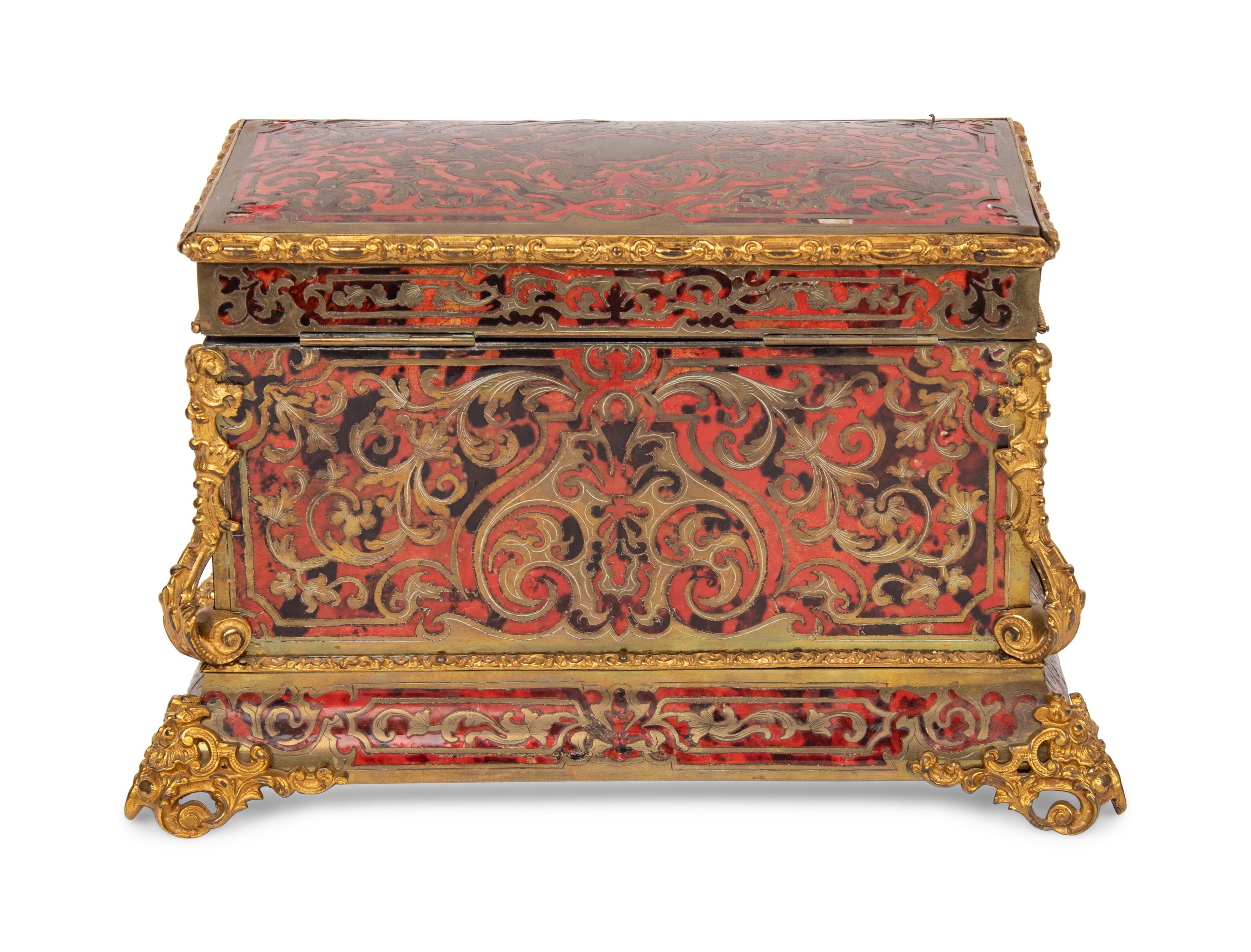 A Napoleon III Gilt Bronze Mounted Boulle Marquetry Jewelry Casket