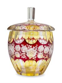 A Bohemian Glass Covered Jar