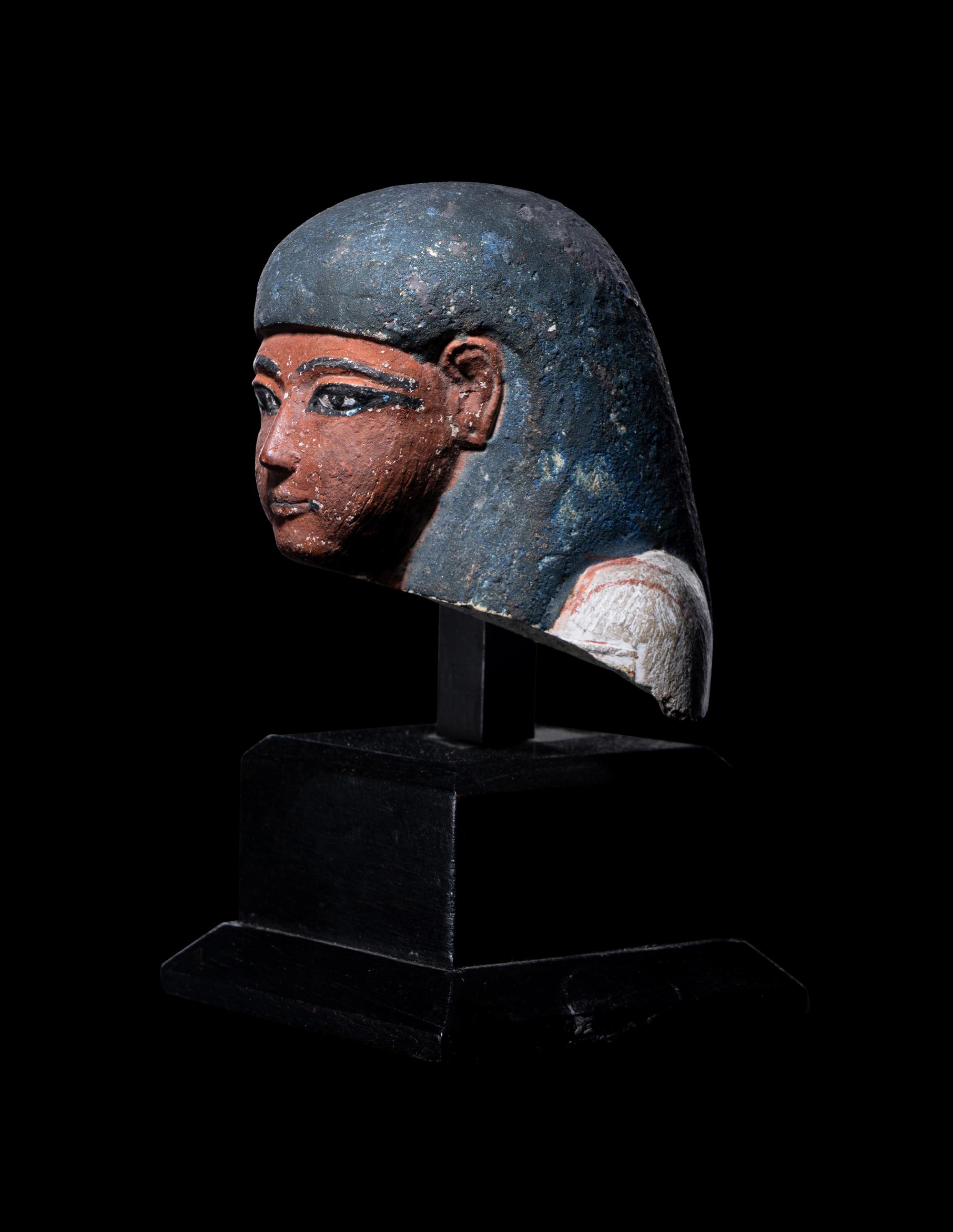 An Egyptian Painted Limestone Ushabti