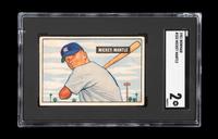 A 1951 Bowman Mickey Mantle Rookie Baseball Card No. 253 (SGC 2 GOOD)