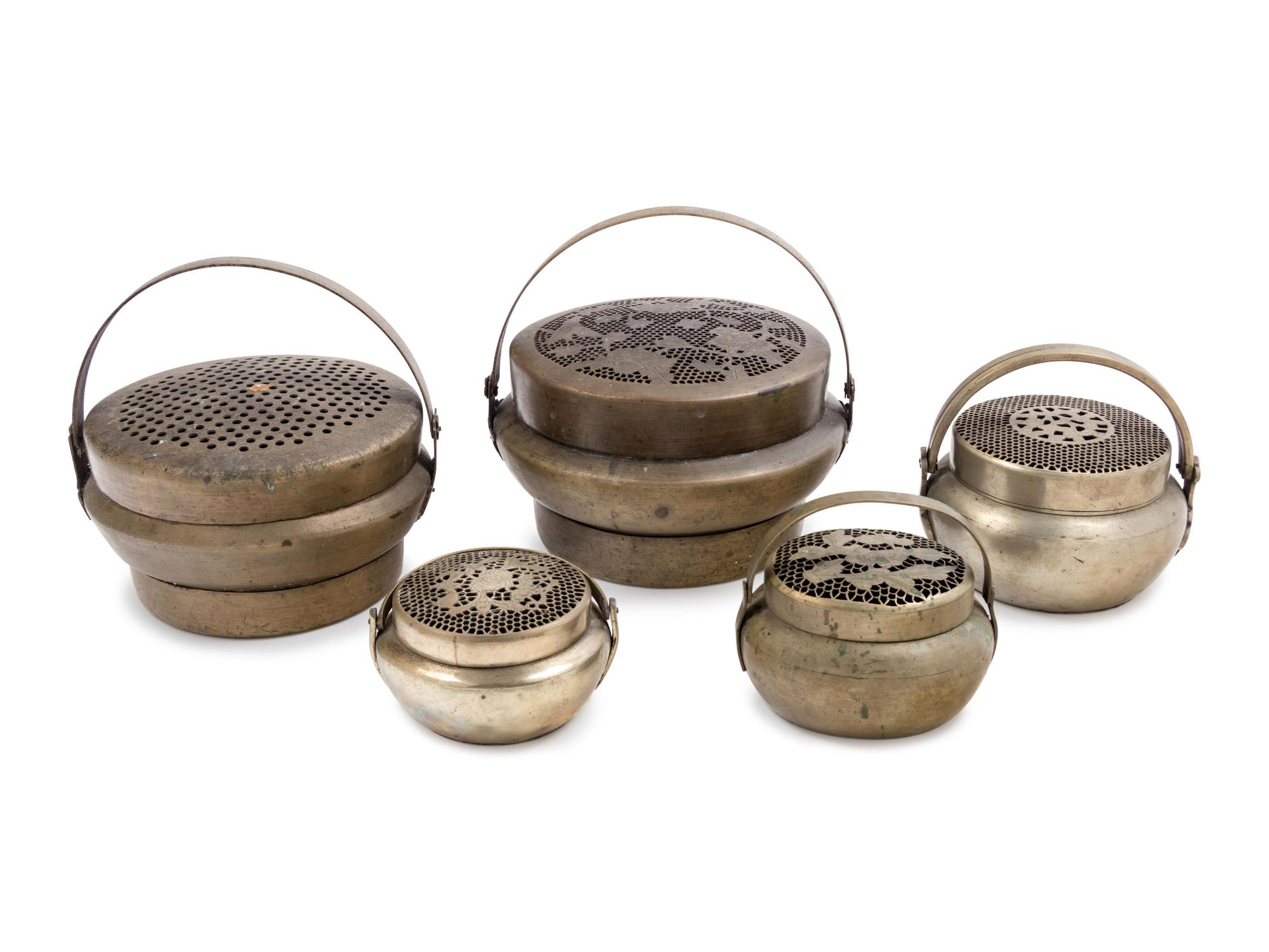 Five Chinese Brass Handwarmers