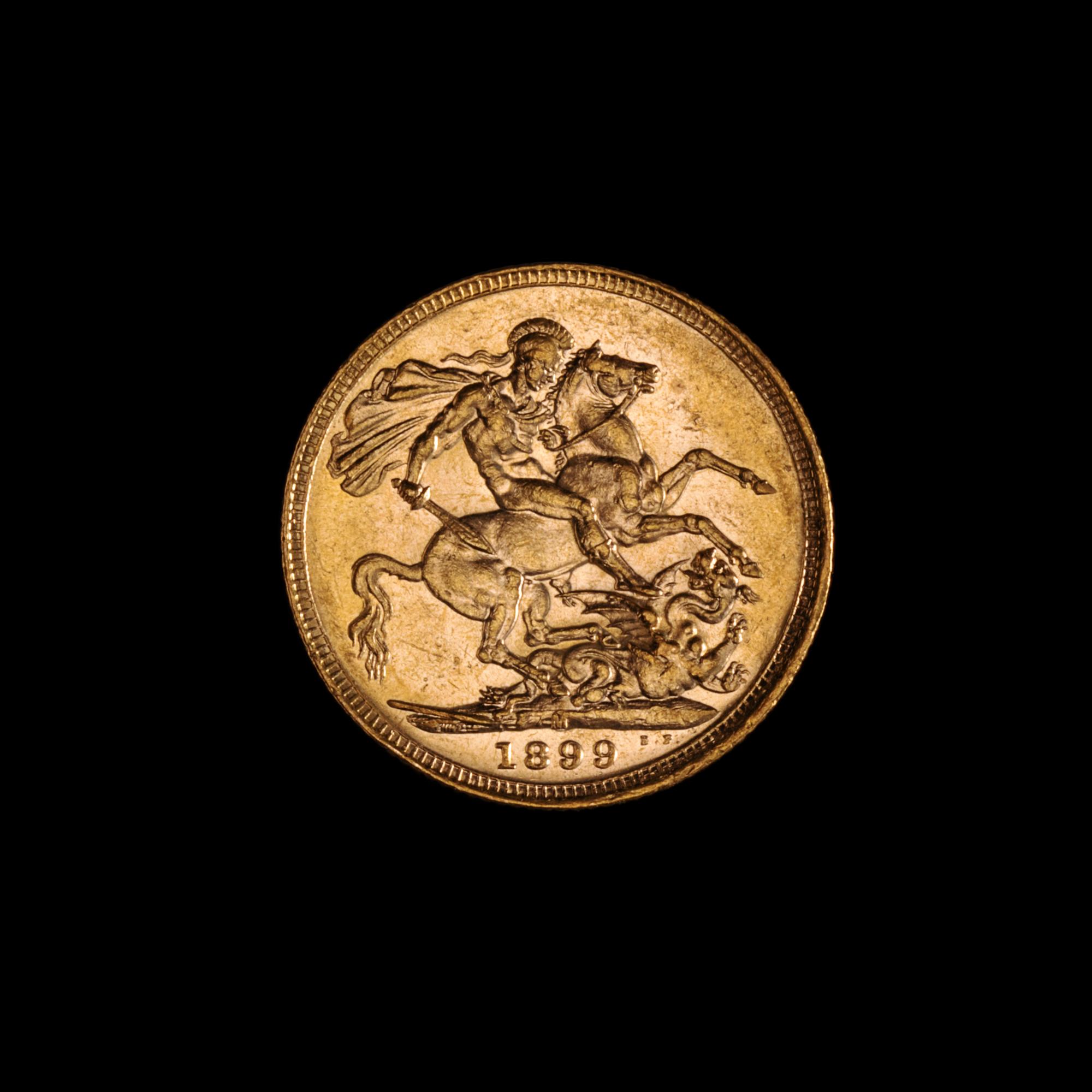 A United Kingdom 1893-M Sovereign: Veiled Head-Melbourne Mint Gold Coin