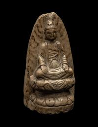 A Chinese Marble Figure of Seated Buddha