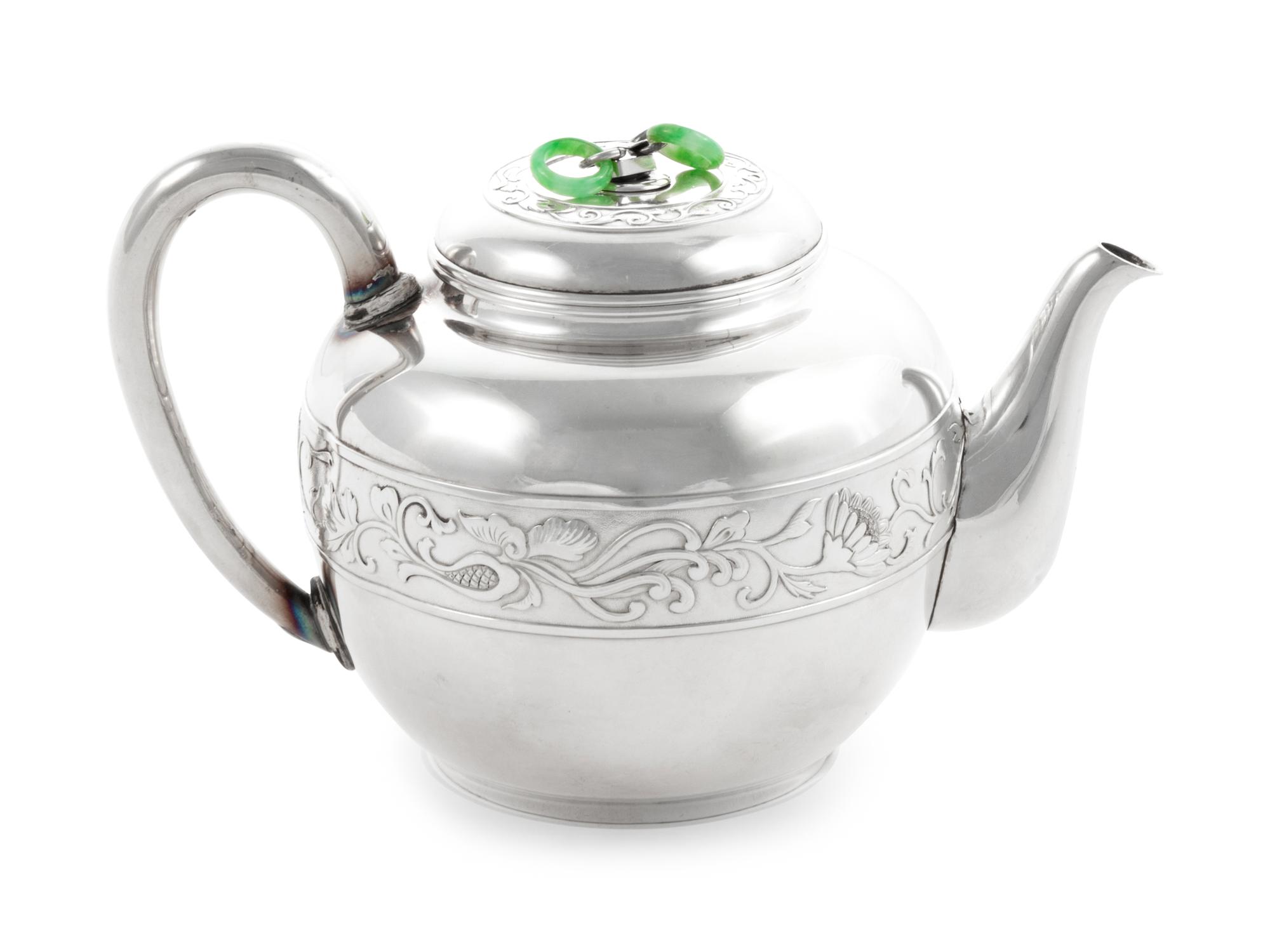 A Japanese Export Silver Three-Piece Tea Service