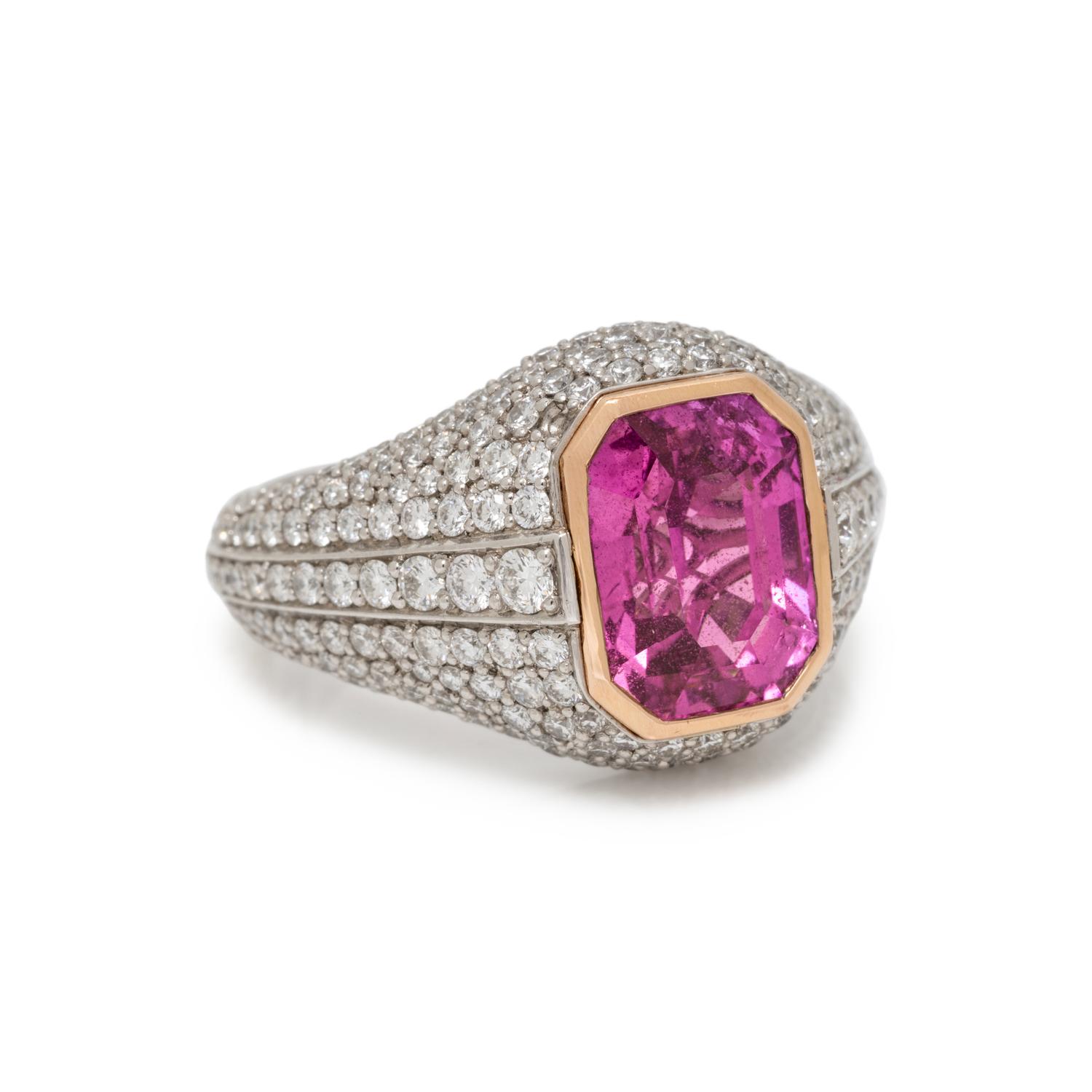 PINK SAPPHIRE AND DIAMOND RING