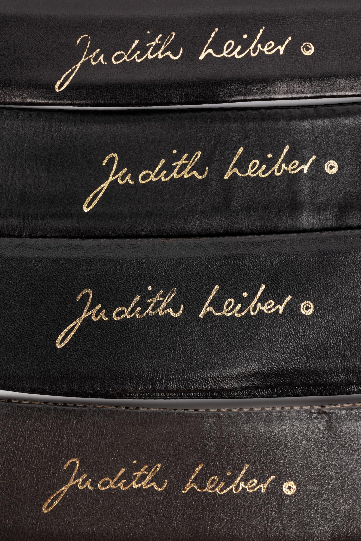 Judith Leiber Snakeskin Clutch and Four Snakeskin Belts, 1980-90s