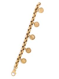 YELLOW GOLD AND COIN CHARM BRACLET