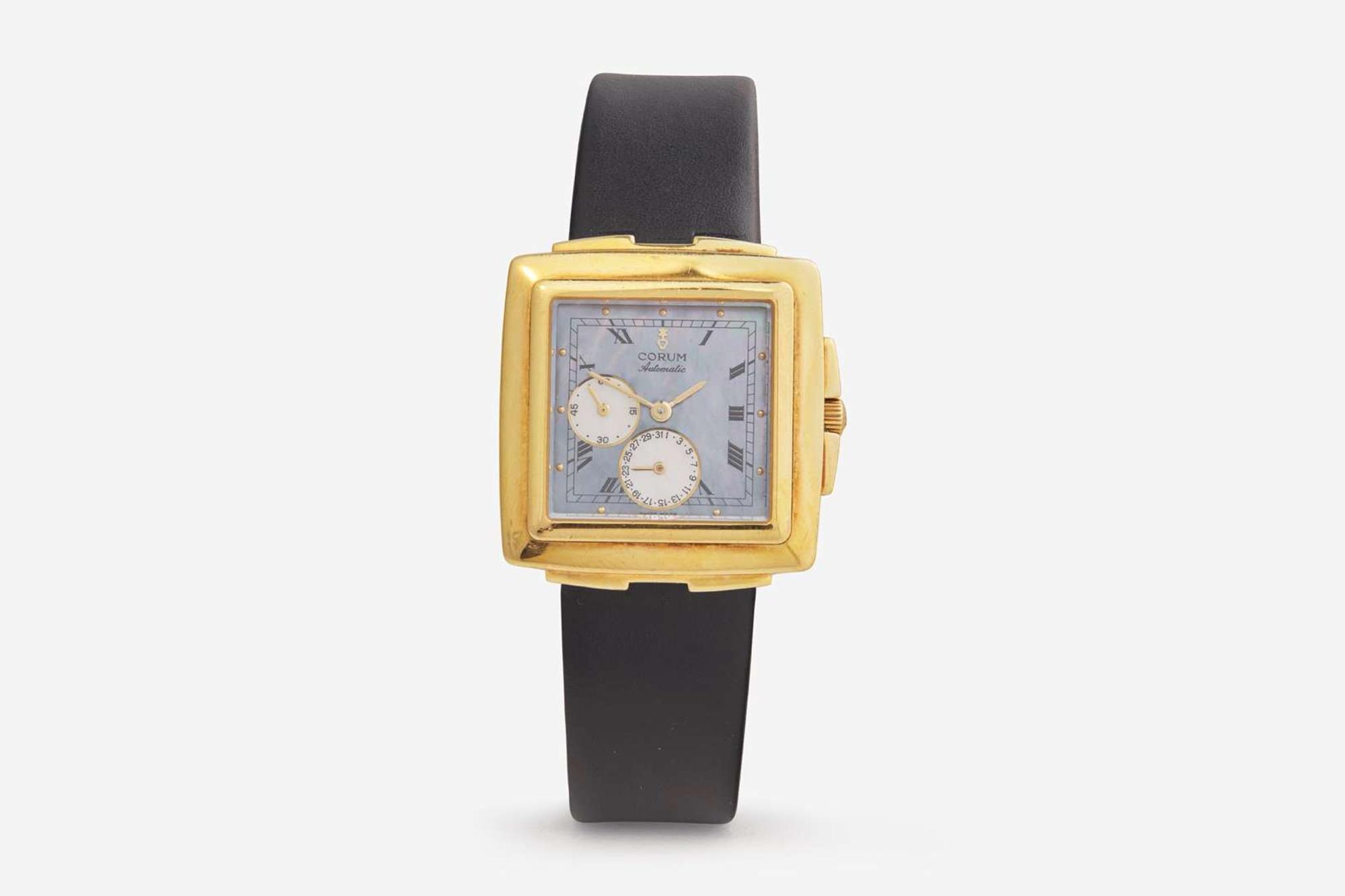 A Men's 18K Yellow Gold Corum Quadratus Watch