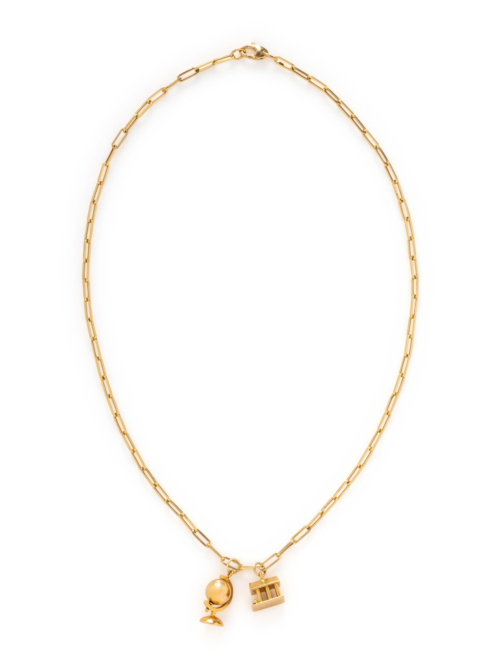 YELLOW GOLD NECKLACE AND CHARMS
