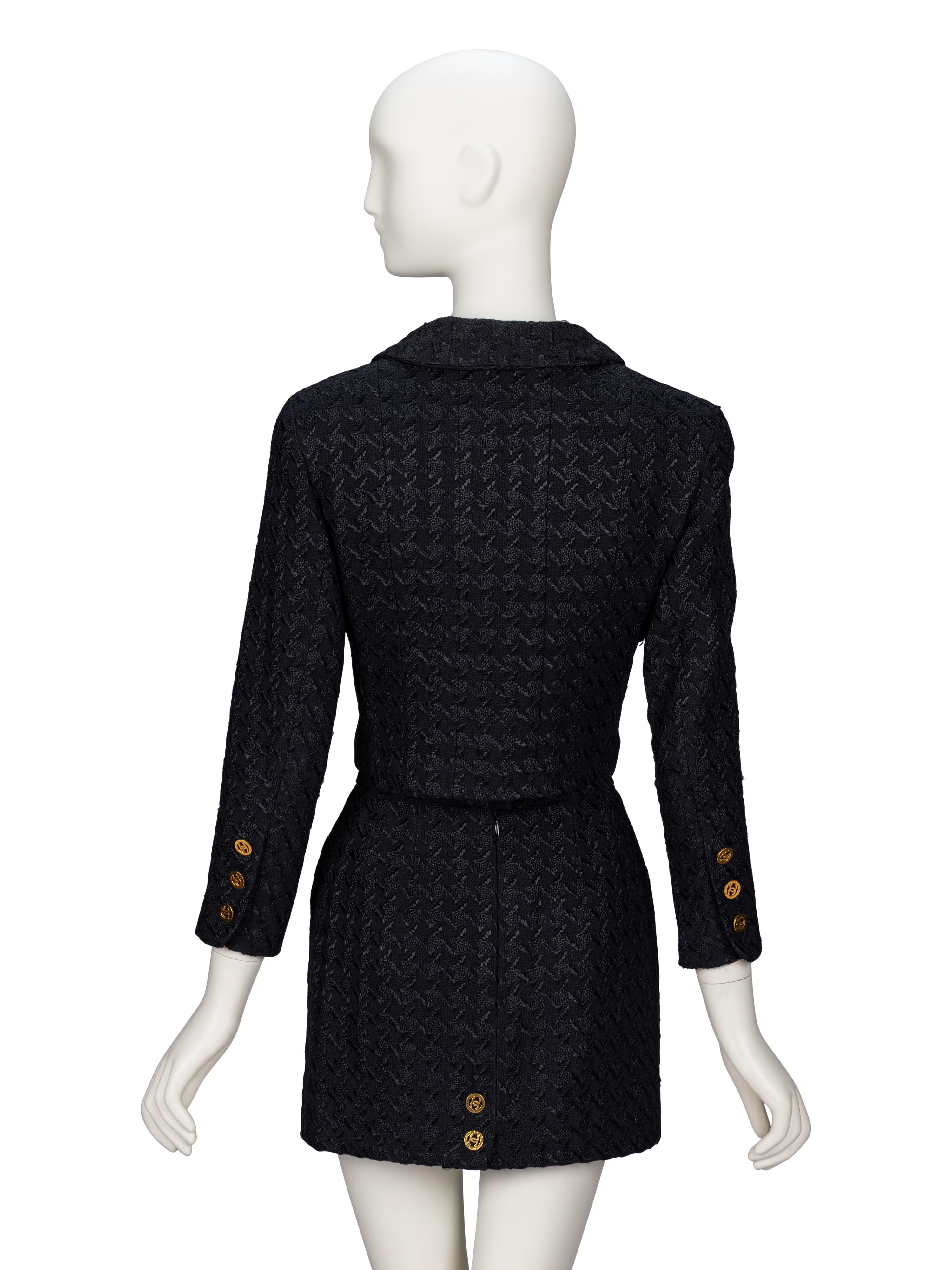 Chanel, Black Jacquard Skirt Suit