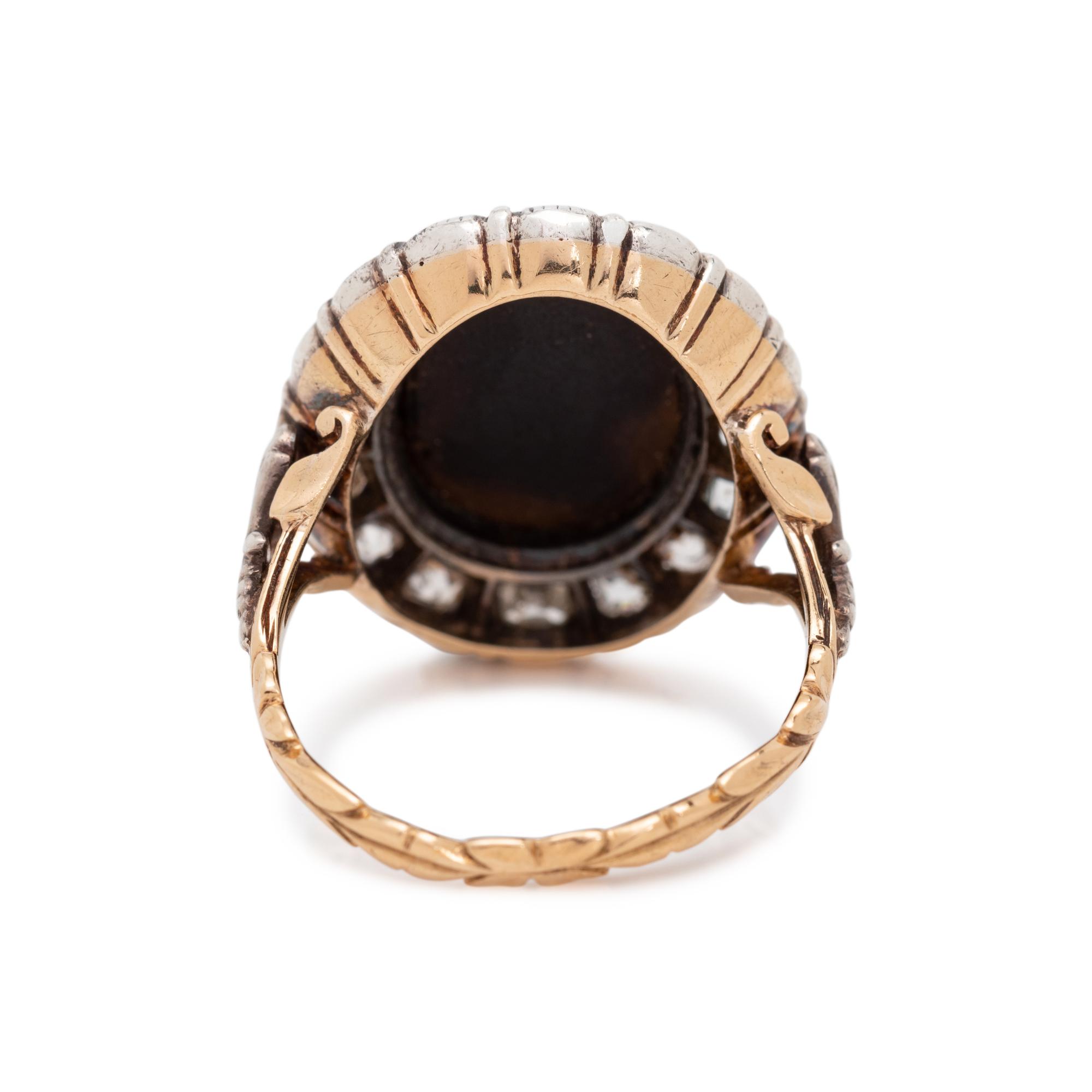 ANTIQUE, CAMEO AND DIAMOND RING