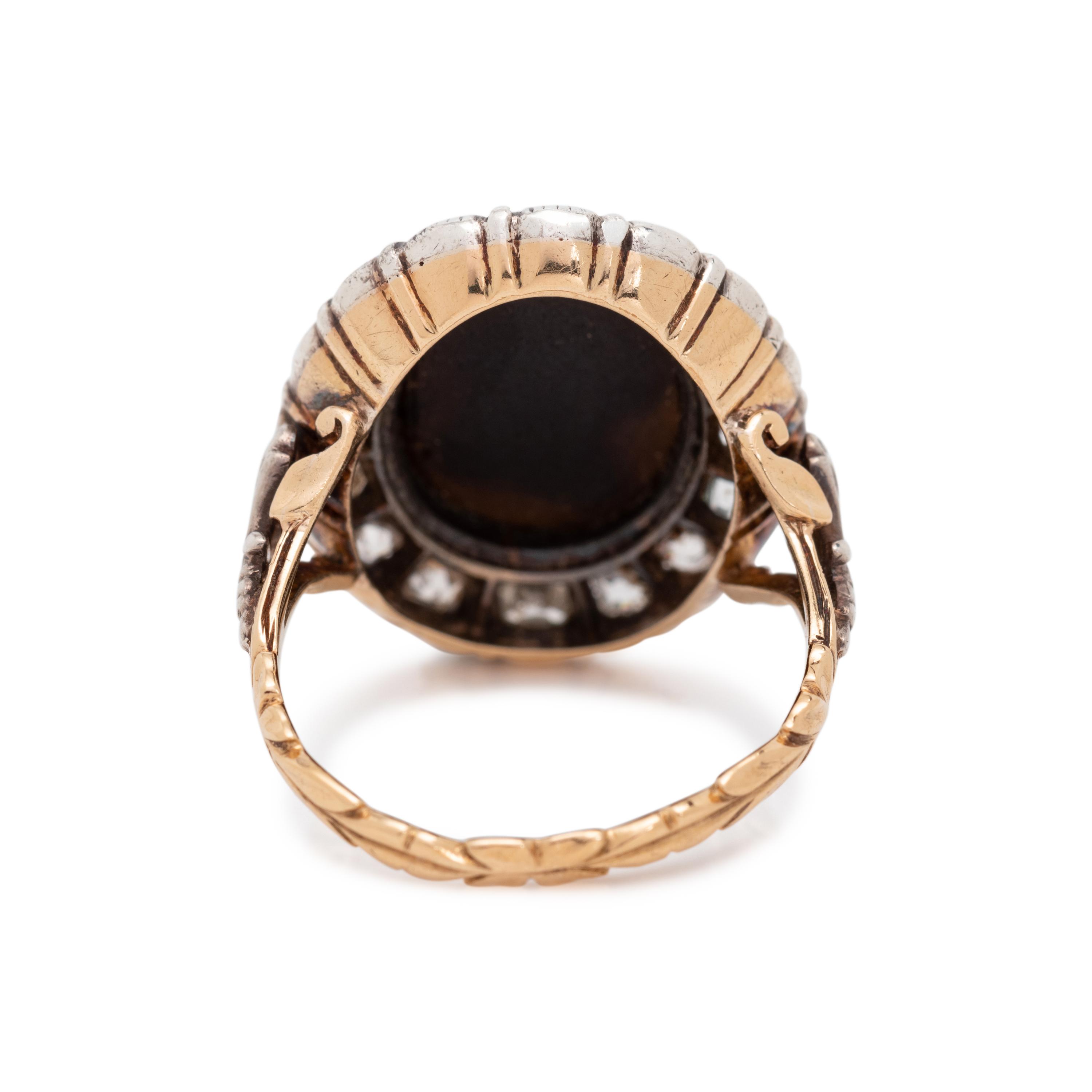 ANTIQUE, CAMEO AND DIAMOND RING