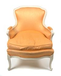A Louis XV Style Chair Carved and Painted Bergere,