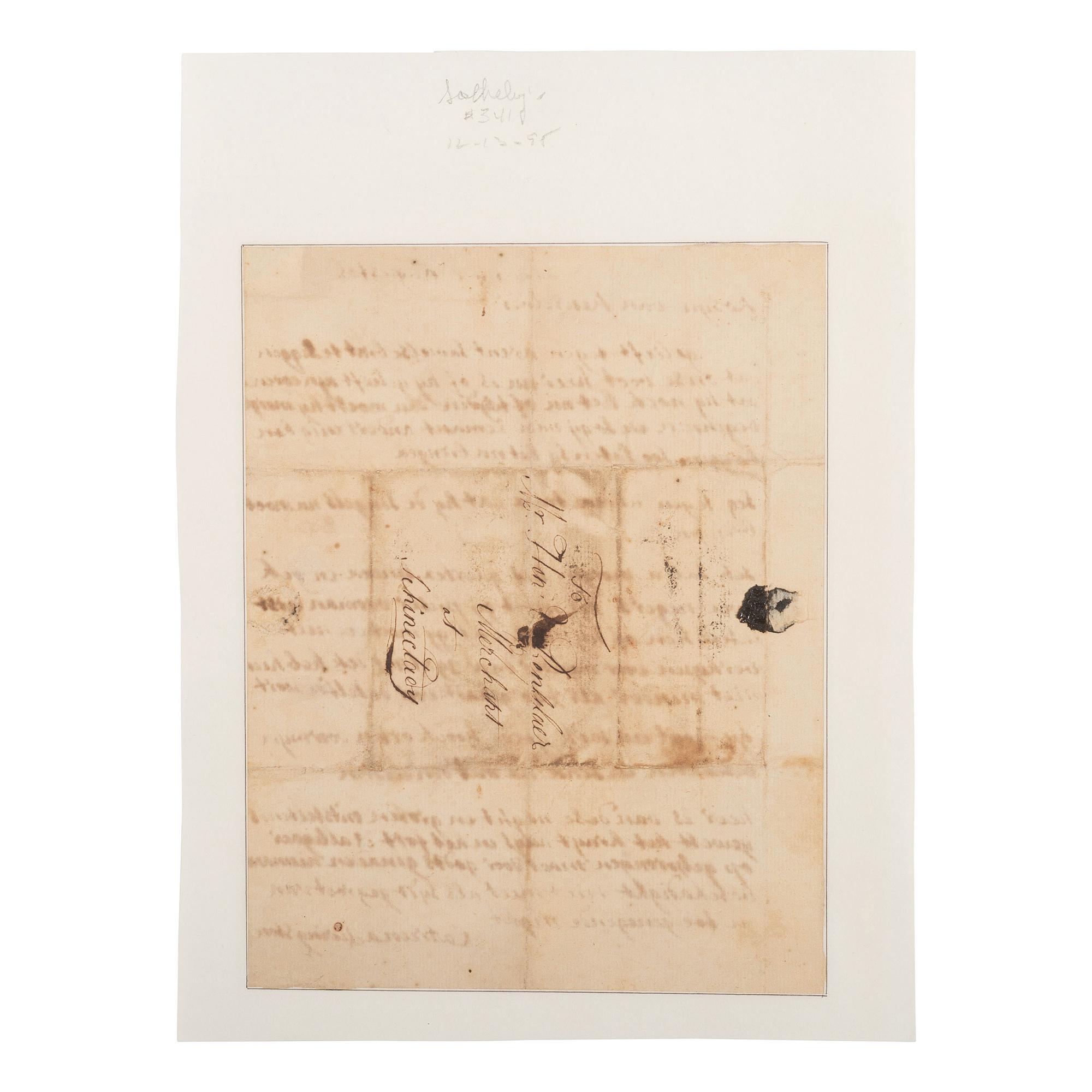 [African Americana] Livingston, Catrina. Autograph Letter, signed, on the Sale of Two Enslaved African Americans