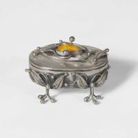 A group of five assorted sterling silver and silver-mounted boxes Various English and Continental makers, various dates ranging 1806-1924