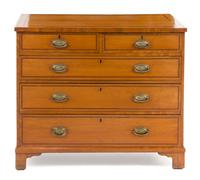 A George III Satinwood Chest of Drawers Height 34 x width 40 3/4 x depth 19 3/4 inches. — LATE 18TH CENTURY