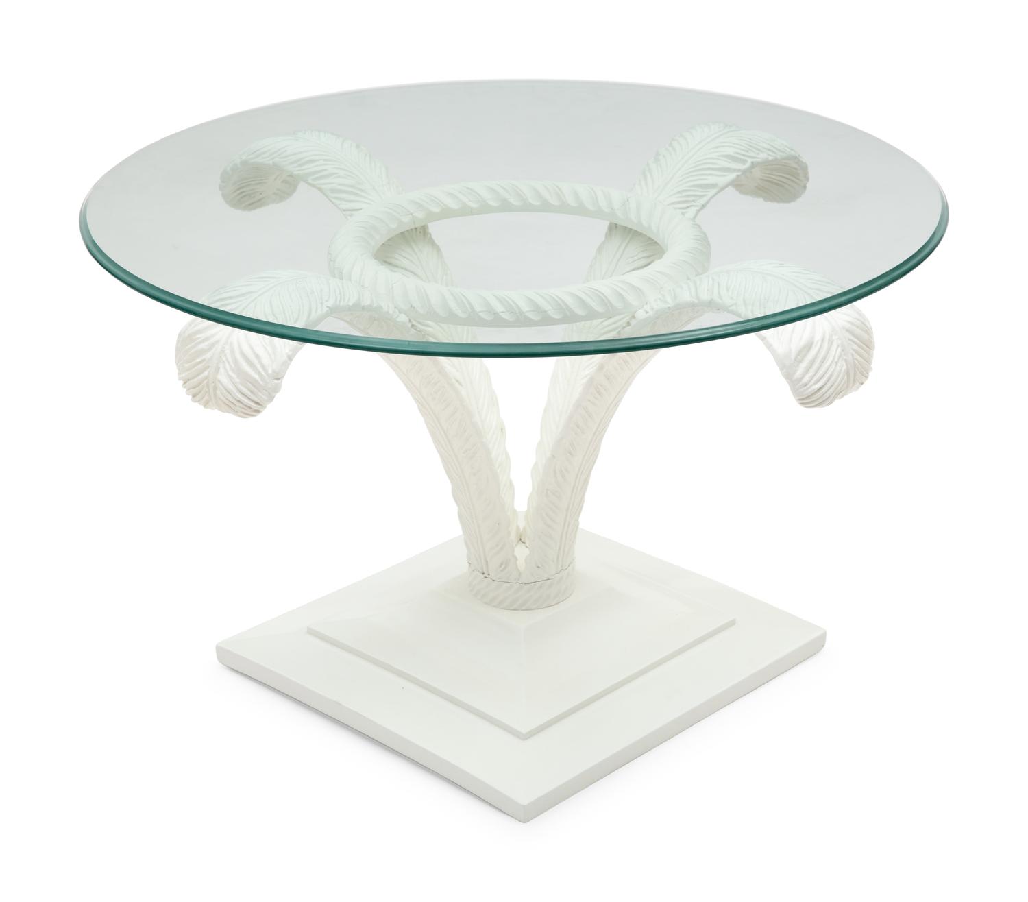 A Painted Wood and Glass Side Table