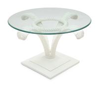 A Painted Wood and Glass Side Table