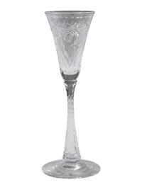A Collection of Cut Glass Stemware and Plates