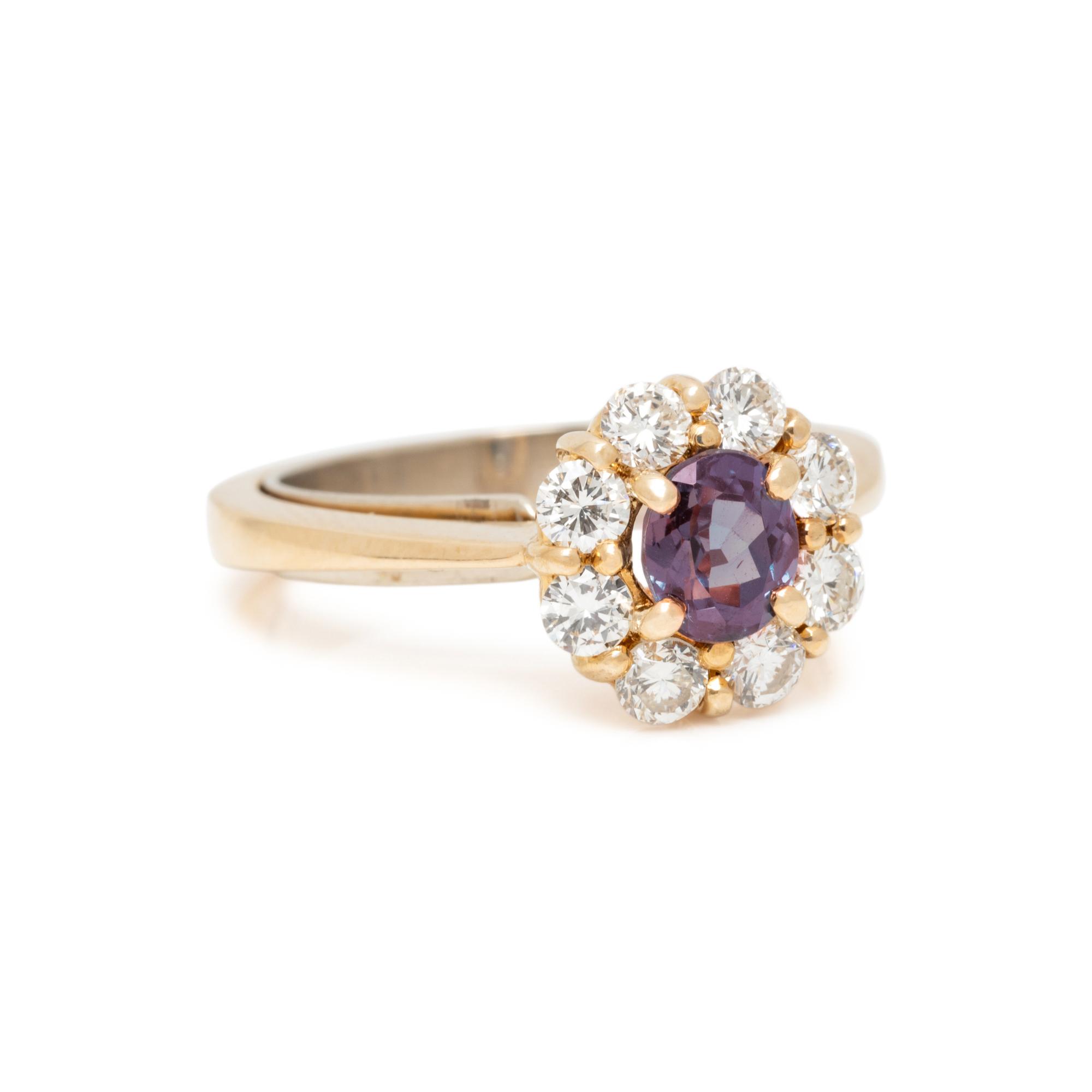 ALEXANDRITE AND DIAMOND RING