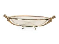 A Neoclassical Style Silver-Plate and Cut Glass Centerpiece Bowl
