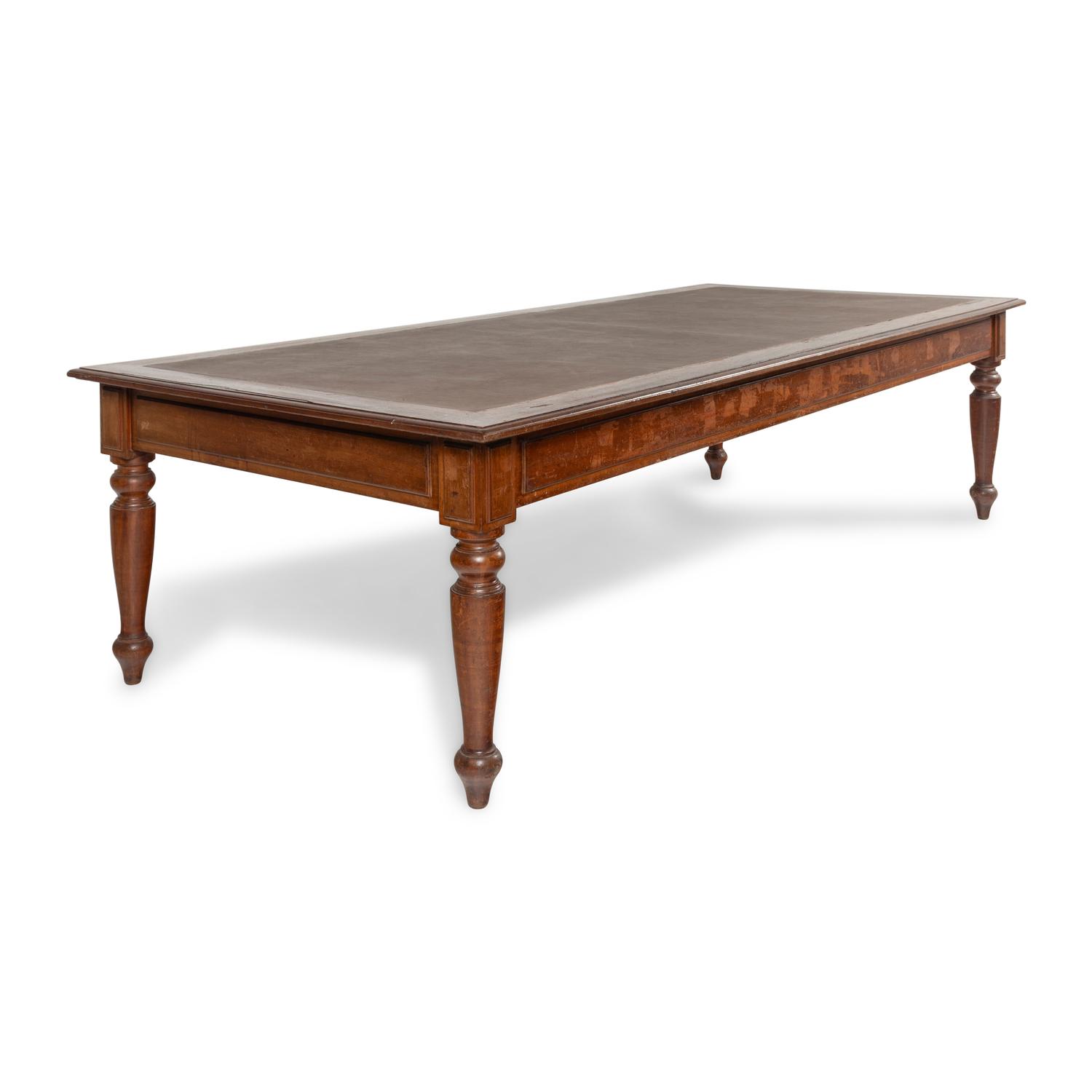A Large Continental Mahogany Library Table