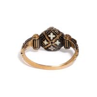 RENAISSANCE REVIVAL, YELLOW GOLD, DIAMOND, AND ENAMEL RING