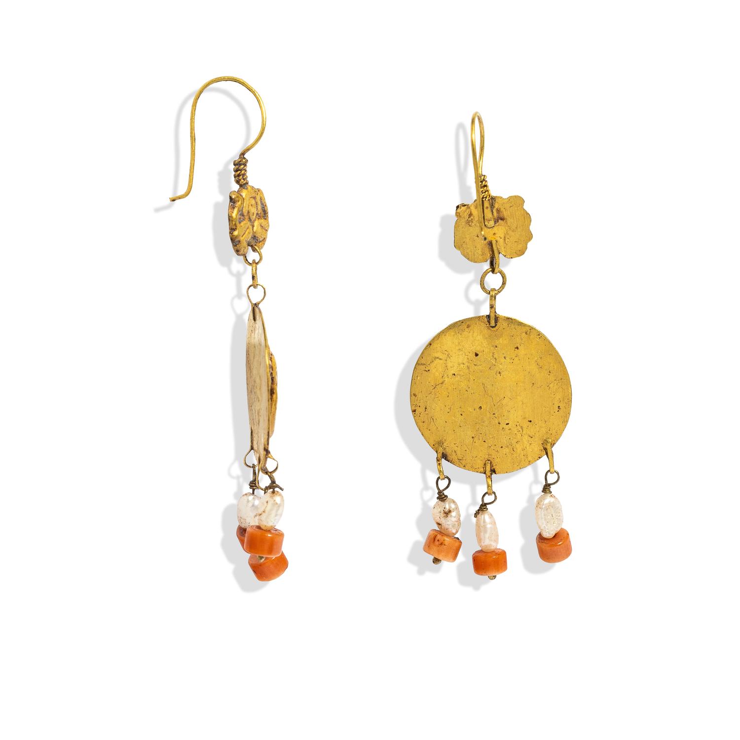 A Pair of Greek Style Gold Earrings